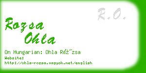 rozsa ohla business card